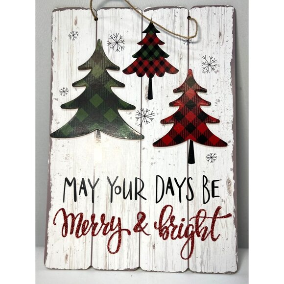 May Your Days Be Merry & Bright Christmas Wall Sign - Picture 2 of 4